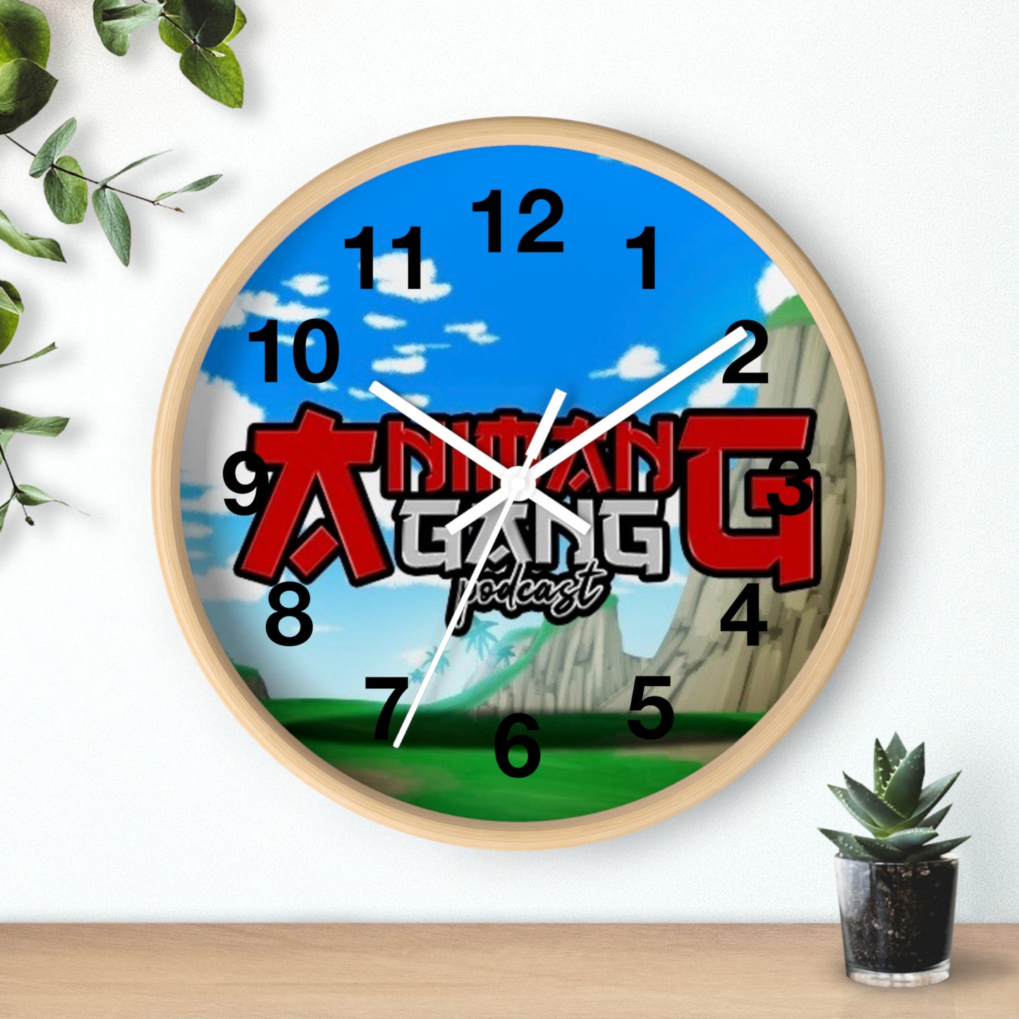 Anime Podcast Wall Clock, Unique Home Decor, Gift for Fans, Gaming Room Wall Art, Geeky Decor