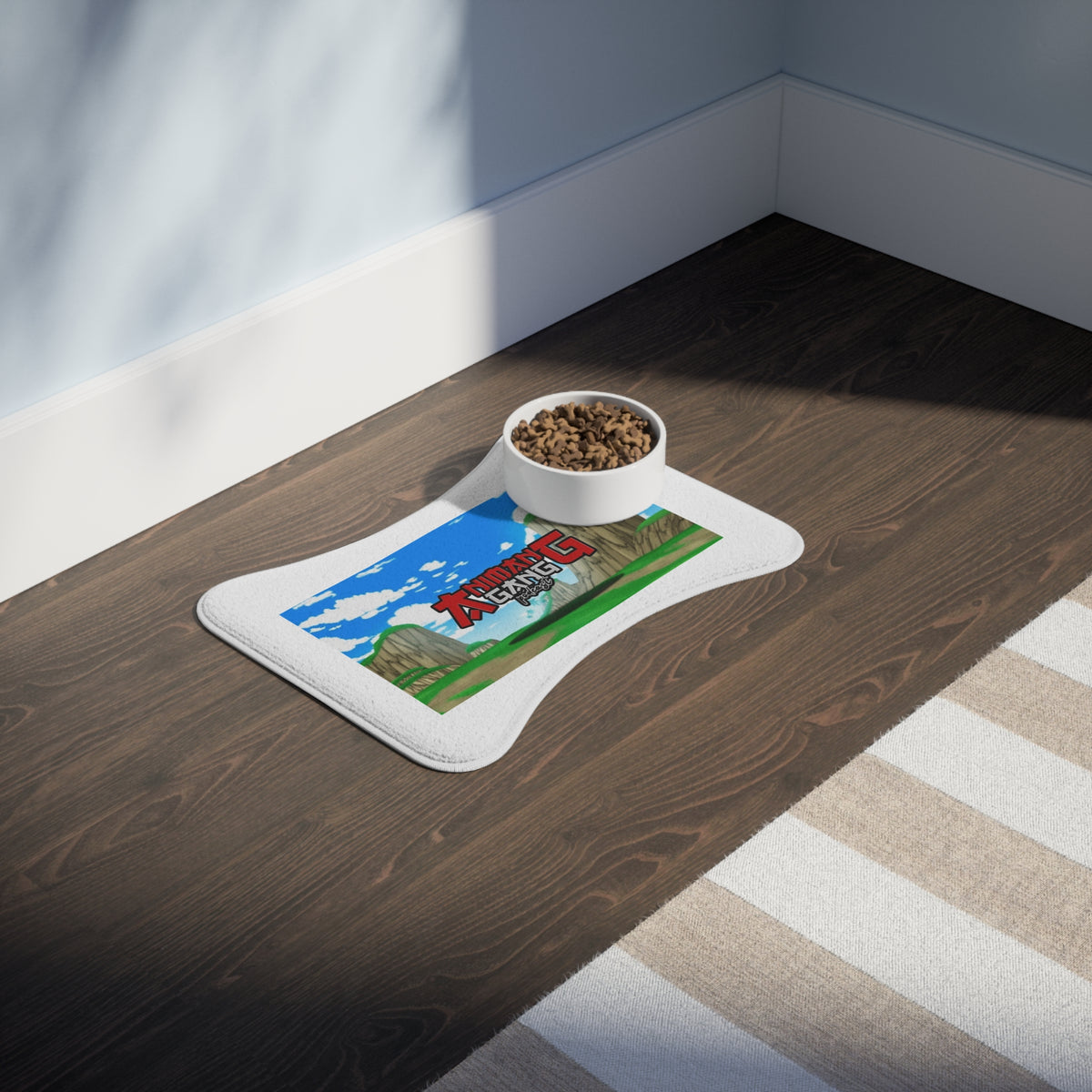 Animang Gang Pet Feeding Mat! Funny Dog Placemats, Customizable Pet Bowls, Unique Home Decor, Gifts for Pet Lovers